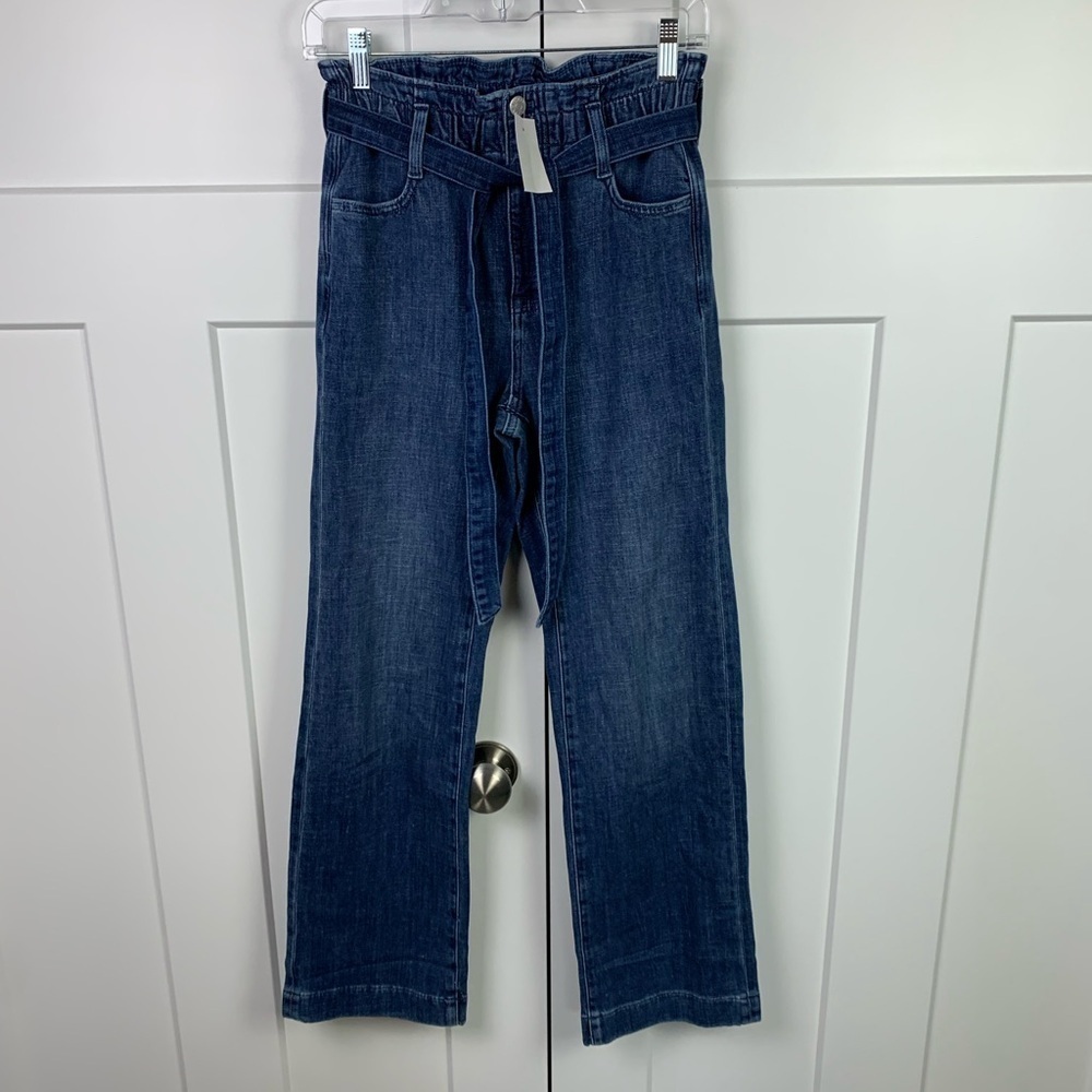 NWT J Crew Factory Paperbag Slim Wide Leg Jeans Size 24T 24 Tall